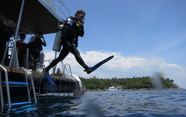 Diver Jumping From Boat